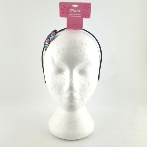 3 New Girl's Colourful Headbands with Butterfly & Bows Sequins Gold Print - Picture 7 of 10